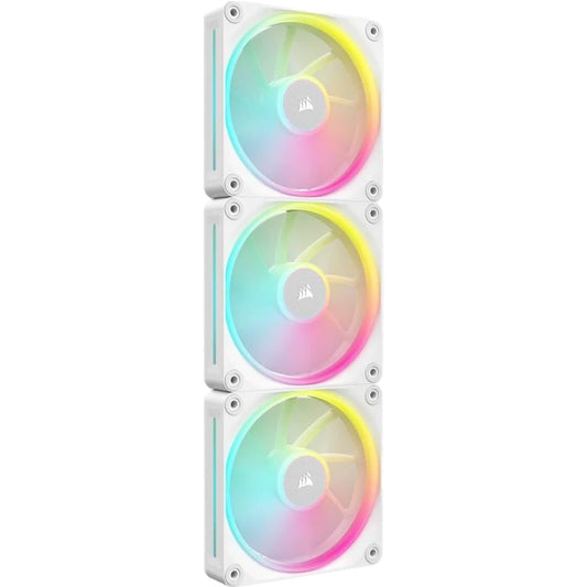 CORSAIR iCUE LINK LX120 RGB ventilator de 120mm PWM, pachet de trei – Dual Light Loops – Inclusiv hub de sistem iCUE LINK – Tehnologie CORSAIR AirGuide – Alb - CO-9051030-WW