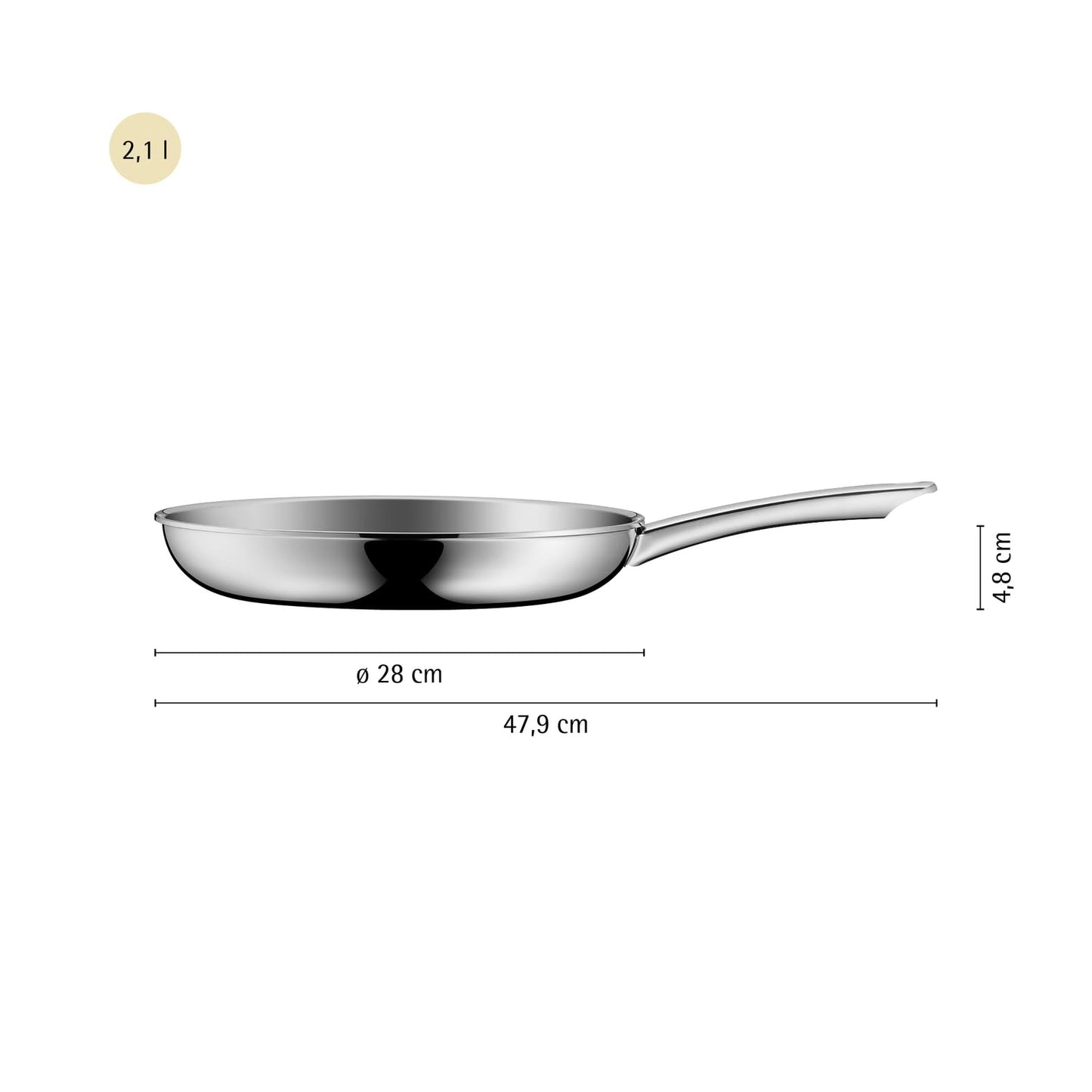 WMF Profi Resist frying pan 28 cm - stainless steel pan with scratch-resistant honeycomb structure and non-stick coating, suitable for induction, oven/dishwasher safe, for healthy frying on all types of stoves - 1756286411