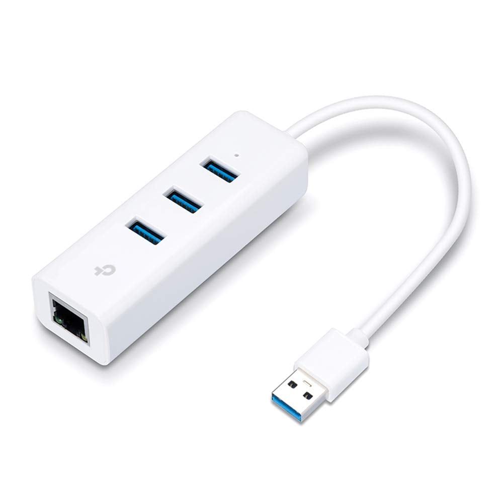 TP-Link UE330 USB 3.0 Hub Ethernet Adapter Gigabit with 3 USB 3.0 ports, Compatible with Windows, Mac OS, Linux OS, Chrome OS, Compact and lightweight