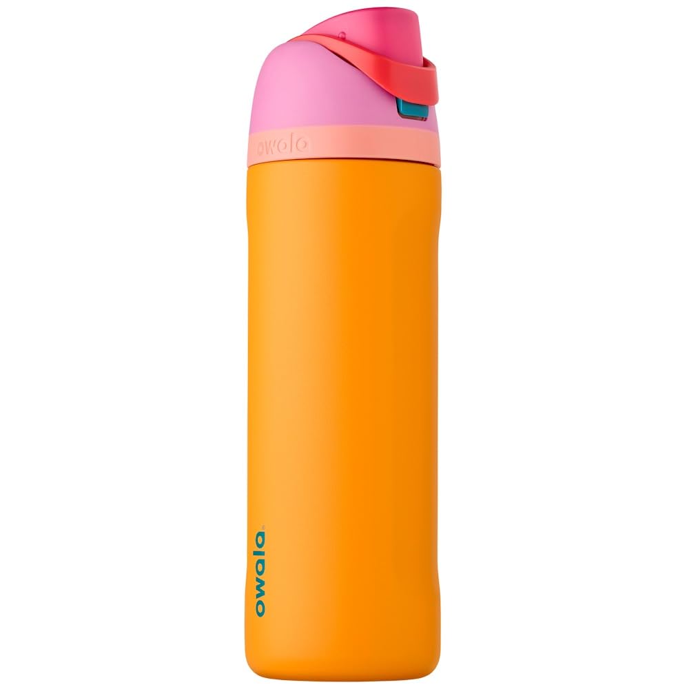 Owala FreeSip Insulated Stainless Steel Drinking Bottle with Straw, 710ml - BPA Free, Ideal for Sports, Fitness, Outdoor and Travel, Tropical - C05131