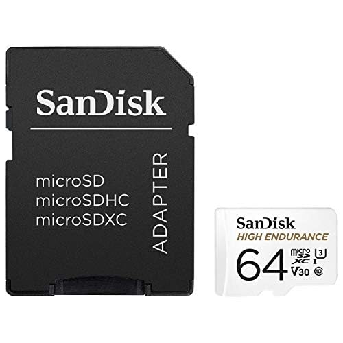 SanDisk High Endurance microSDXC Memory Card 64GB + Adapter (For Dash Cams and Private Surveillance Cameras, 100MB/s Read, V30 for Full HD and 4K Videos) (Pack of 2) - SDSQQNR-064G-GN6IA