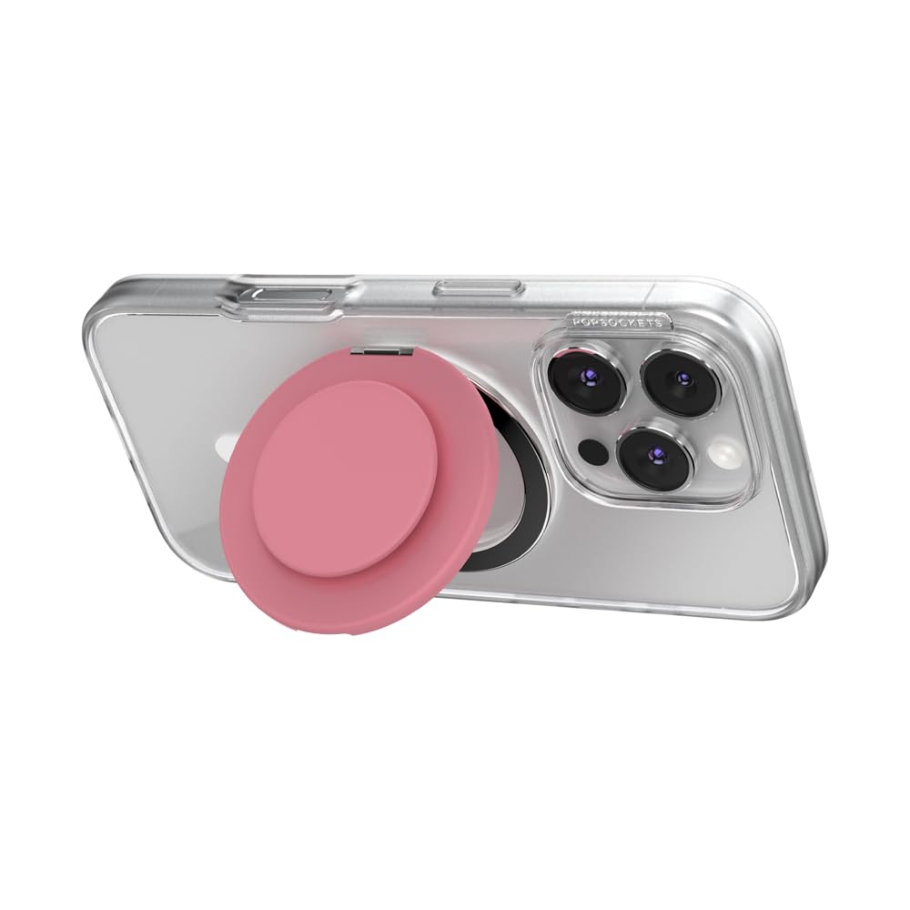 PopSockets Kick-Out Grip for MagSafe, Adjustable Stand for Portrait or Landscape Format, Magnetic Holder, Pink - Putty - 807624