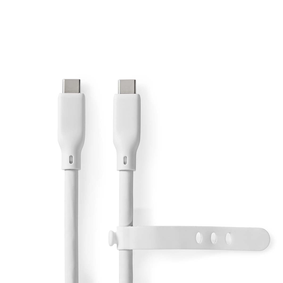 NEDIS Cablu USB | USB 3.2 Gen 2 | Conector USB-C™ | Conector USB-C™ | 240 W | 8K@30Hz | 20 Gbps | Nichelat | 1.00 m | Rotund | Silicon | Alb | Cutie - CCGB64810WT10
