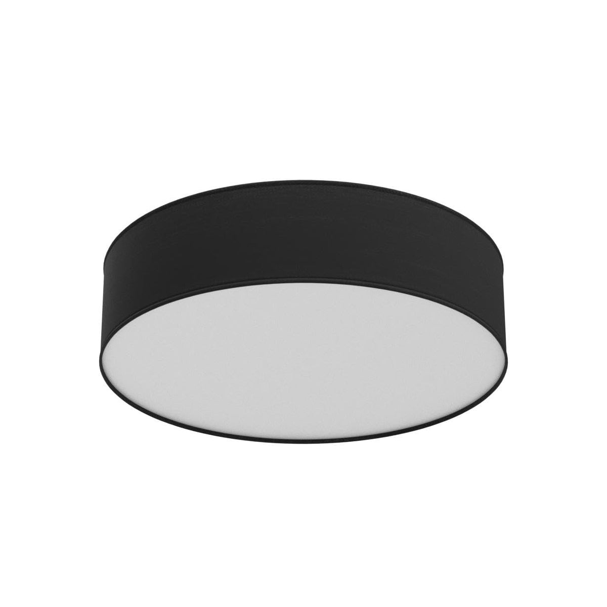 B.K.Licht - Ceiling lamp with fabric shade, E27 socket, max. 40 watts, ceiling light, lamp, living room lamp, bedroom lamp, kitchen lamp, ceiling lighting, 38x10 cm, black - BKL1220