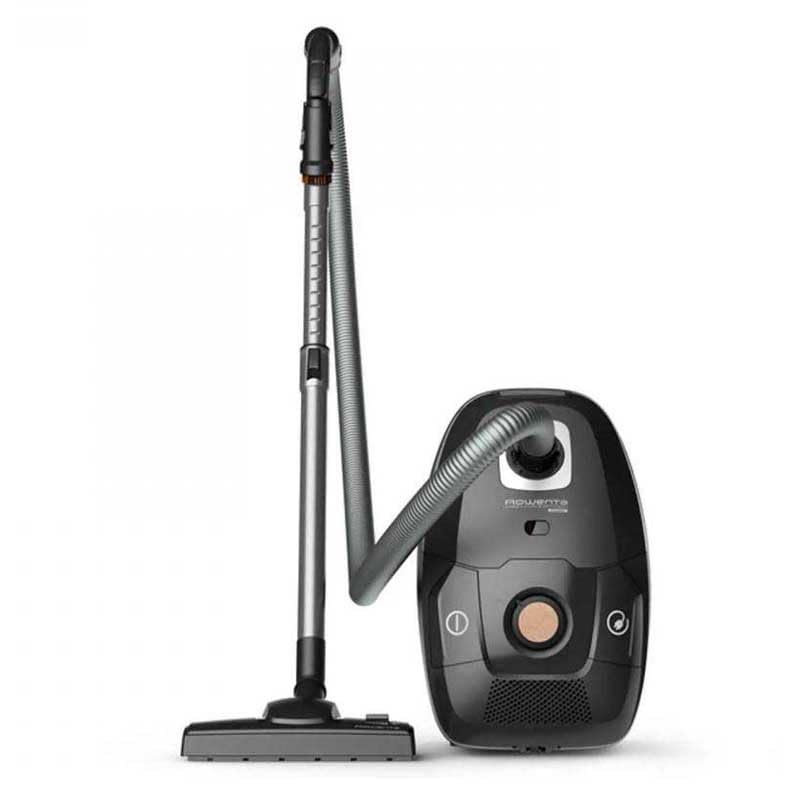 Rowenta Green Force Effitech Total Clean Bagged Vacuum Cleaner, 400 Watts, 4.5 L Dust Bag, 99.98% HEPA Filtration, 12 m Operating Radius, Compact Design, including Accessories, Black, RO6189