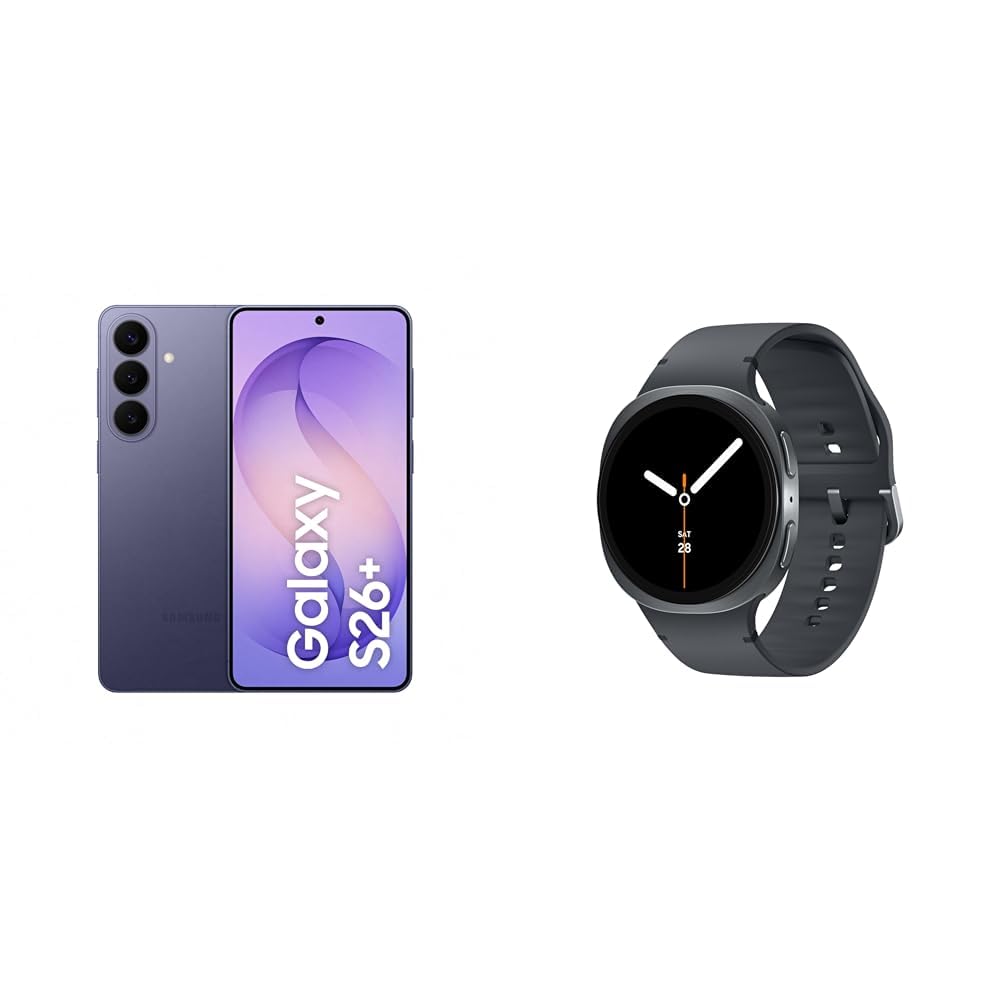 Samsung Galaxy S26+ AI Smartphone with Galaxy AI, No Contract, Android Phone, 12 GB RAM, 256 GB Storage, AP Processor, Cobalt Violet, 3 Years Manufacturer Warranty, including Galaxy Watch8 40mm Black