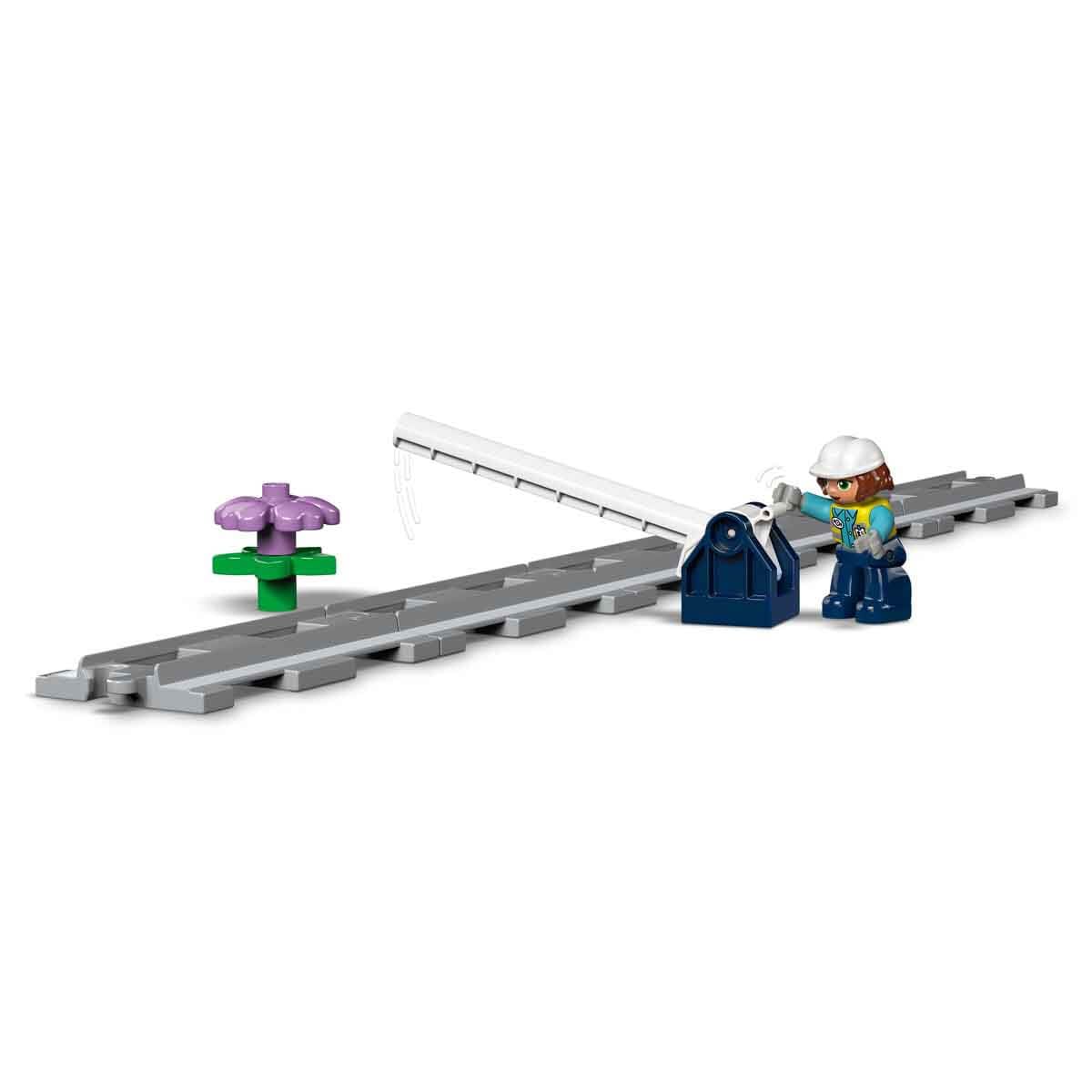 LEGO DUPLO railway bridge and rails - expansion set - educational toy for toddlers - including 8 track pieces, bridge, barrier & action stone - gift for boys and girls aged 2 and over - 10426
