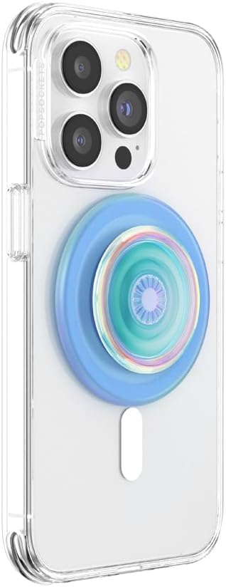 PopSockets Mobile Phone Grip for MagSafe, Magnetic Holder, Mobile Phone Stand, Blue - Opalescent Blue - 806891
