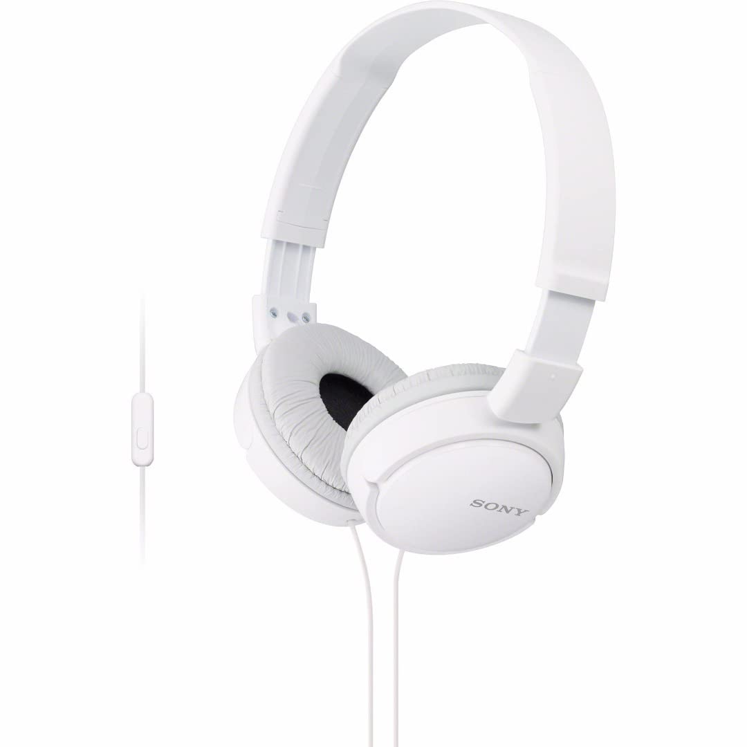 Sony MDR-ZX110AP foldable headset headphones with headset function, with microphone, white - MDRZX110AP/W