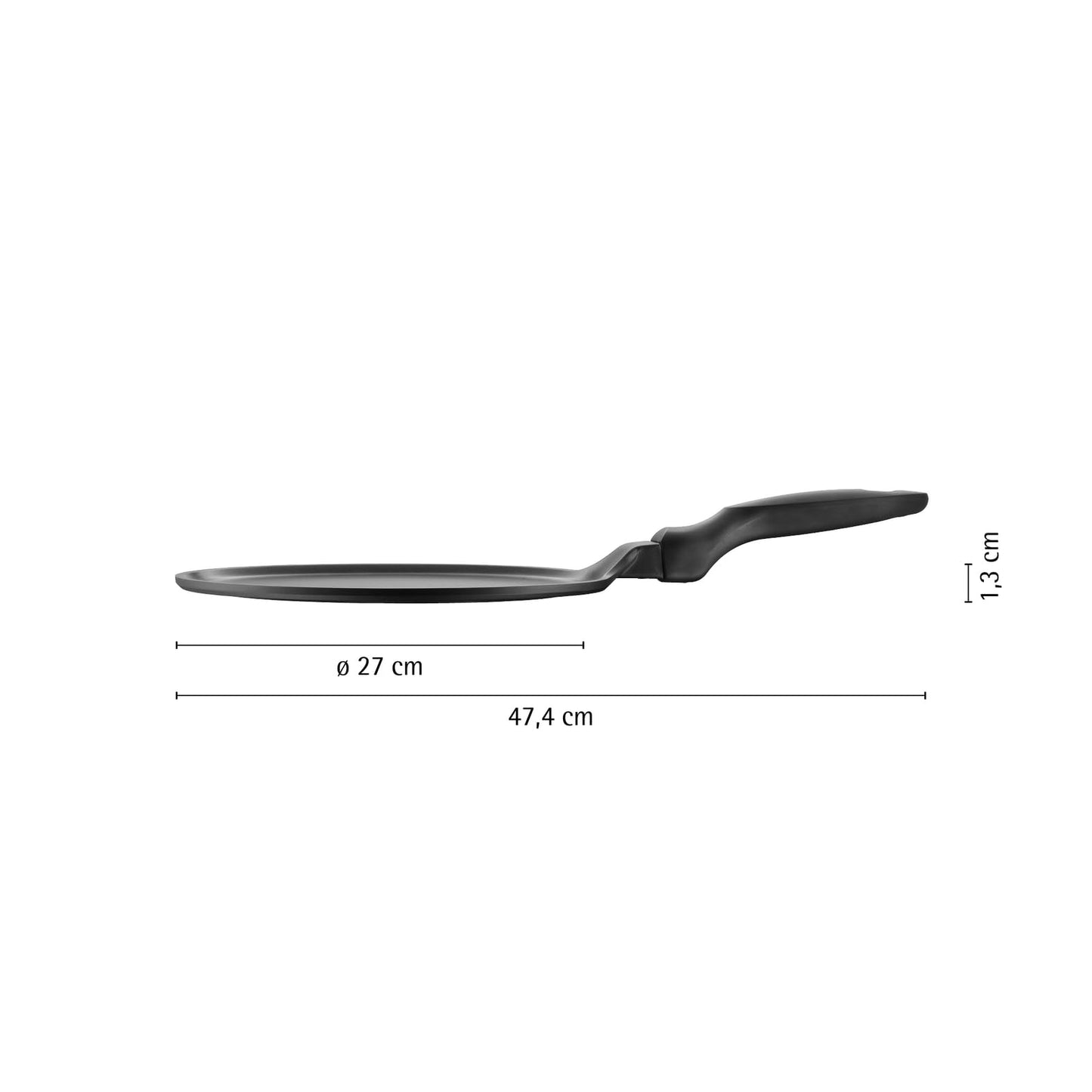WMF Devil Crepe Pan Induction 27 cm, crepes pan, pancake pan with dough spreader and wooden scoop, cast aluminum coated - 570044291