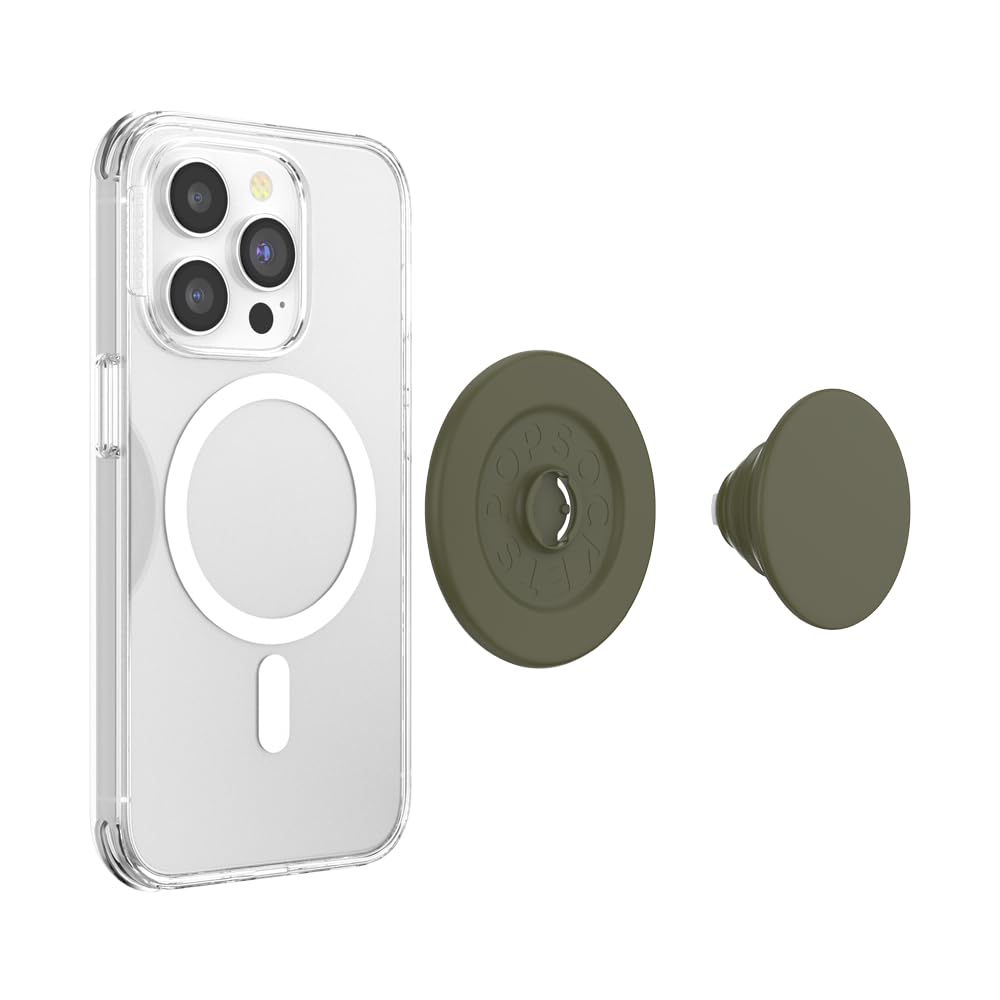 PopSockets Mobile Phone Grip for MagSafe, Magnetic Holder, Mobile Phone Stand, Green - Soft Touch Fatigue - 807492