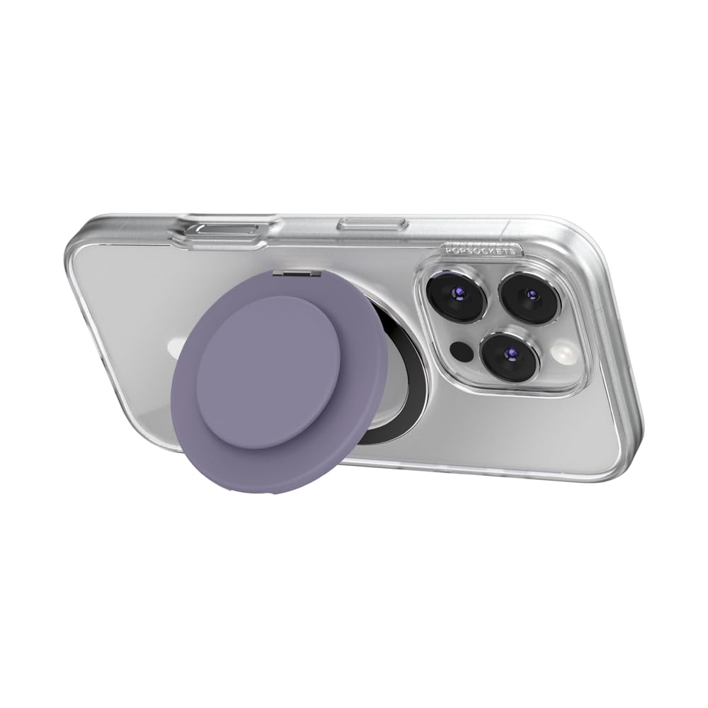 PopSockets Kick-Out Grip for MagSafe, Adjustable Stand for Portrait or Landscape Format, Magnetic Holder, Purple - Dusk - 807623