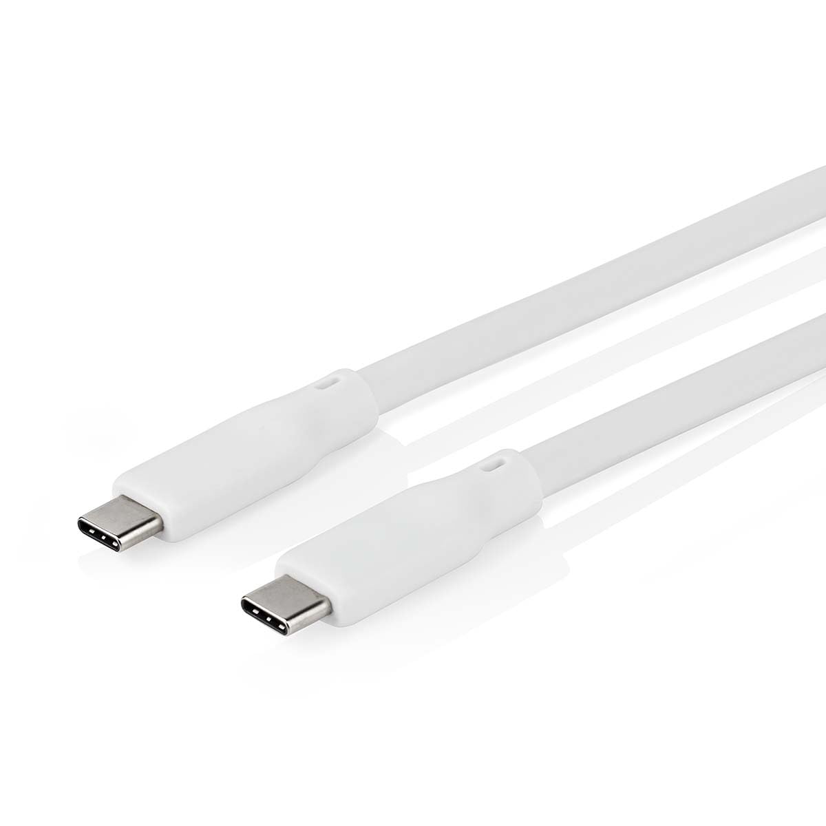 NEDIS Cablu USB | USB 3.2 Gen 2 | Conector USB-C™ | Conector USB-C™ | 240 W | 8K@30Hz | 20 Gbps | Nichelat | 1.00 m | Rotund | Silicon | Alb | Cutie - CCGB64810WT10