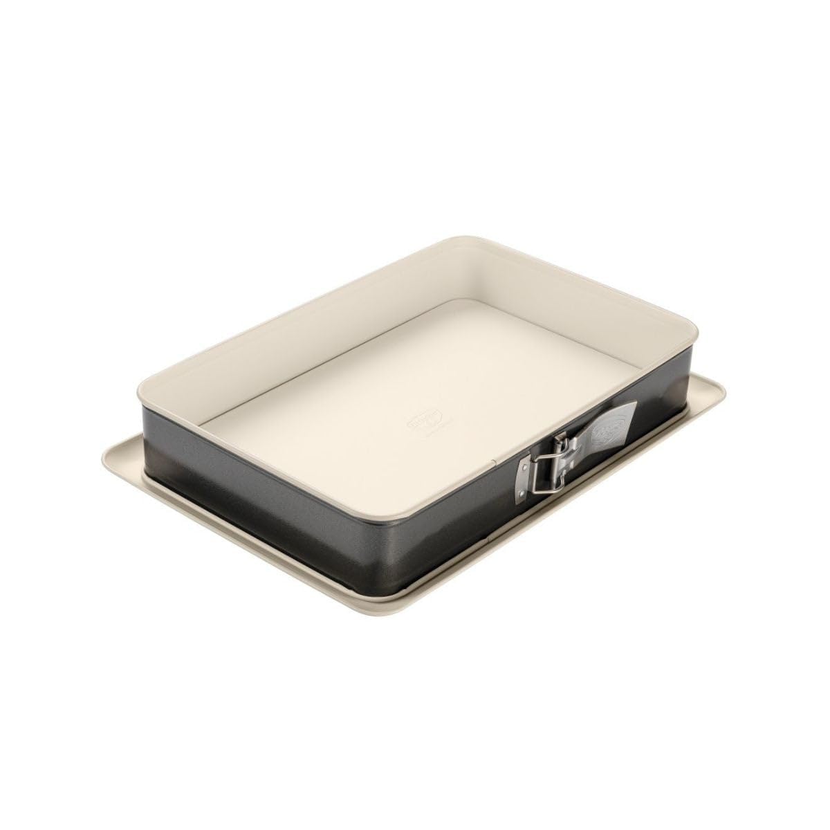 Tavă Dr. Oetker dreptunghiulară cu bază detașabilă, cu protecție împotriva scurgerilor, 38 cm, gama Baking Trend – tavă de copt cu strat antiaderent ranforsat ceramic, rezistentă la căldură până la 230°C, cu protecție împotriva scurgerilor – 4861