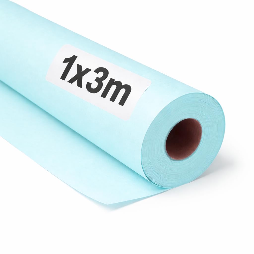 OFITURIA Kraft Paper Blue Pastel - Roll 1 × 3 m - 6 Rolls - Wrapping Paper and Packaging Paper - Craft Paper for DIY, Decoration and Sewing Patterns - Tear-Resistant and Easy to Cut - COM620-parent2