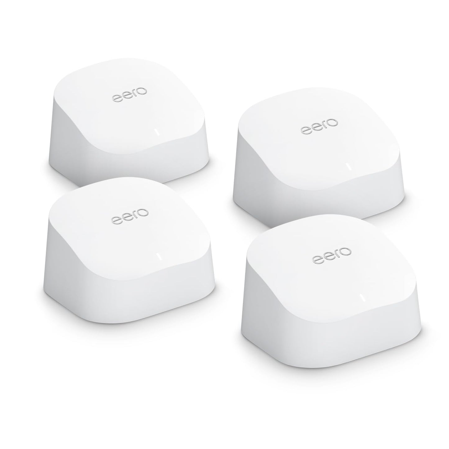 Amazon eero 6 mesh wireless router | 500 Mbps Ethernet | Up to 560 m² coverage | Connects to over 75 devices | Set of 4 - N010001