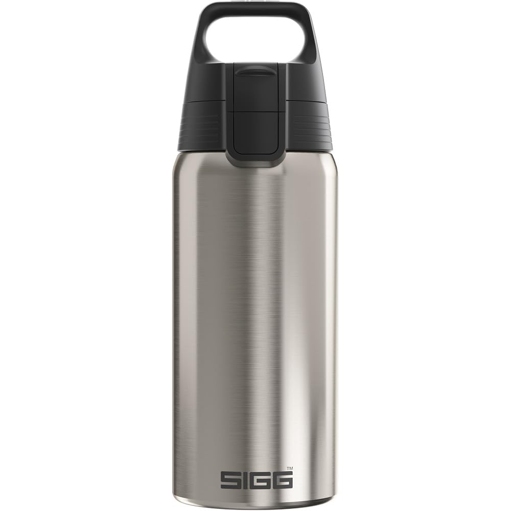 SIGG - Insulated drinking bottle - Thermos bottle Shield Therm One Brushed - carbonated drinks - leak-proof - dishwasher safe - BPA-free - 90% recycled stainless steel - silver - 0.5L - 6217.80