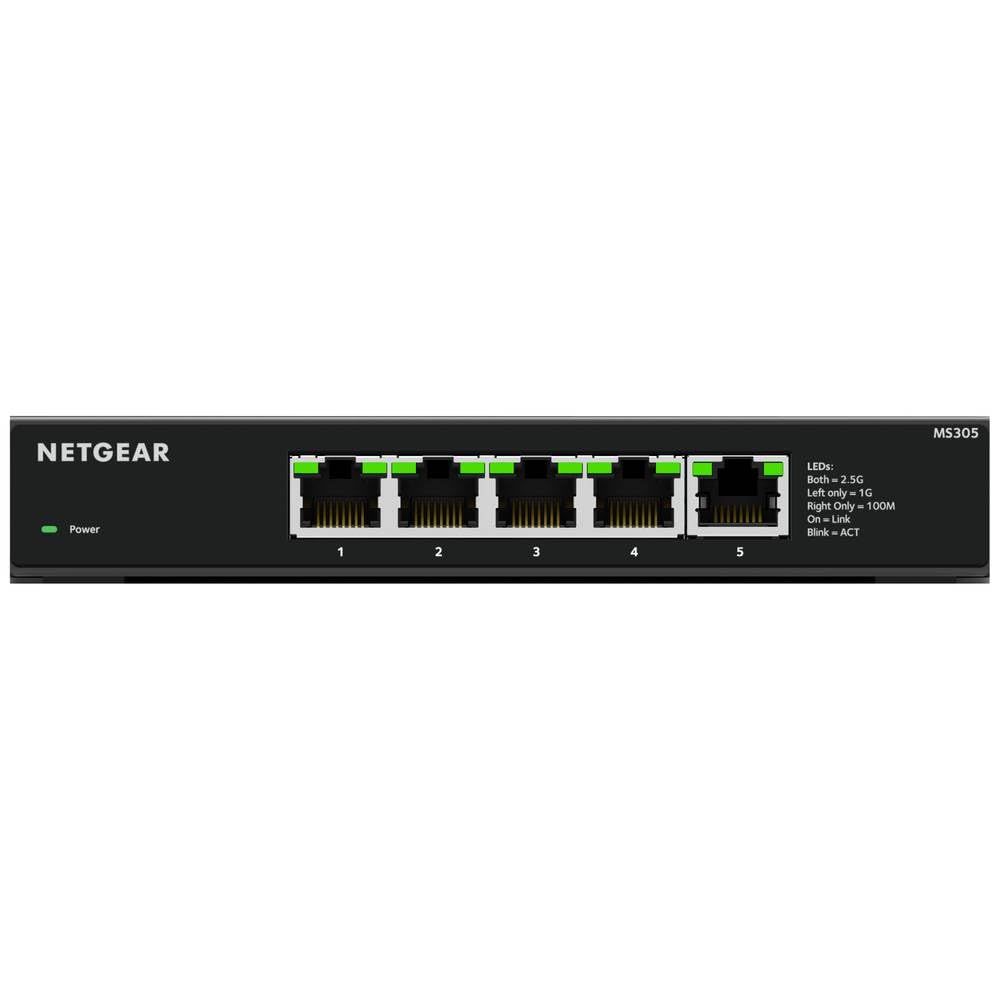 NETGEAR Switch Ethernet Multi-Gigabit Unmanaged Essentials cu 5 Porturi (MS305) – cu 5 x 1G/2,5G, montare pe birou sau pe perete și garanție limitată de 3 ani - MS305-100EUS