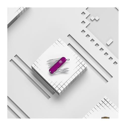 Victorinox Swiss Army Knife, Small, Classic SD, Multitool, Swiss Army Knife, Gift, 7 Functions, Blade, Nail File, Purple - 0.6223.52G