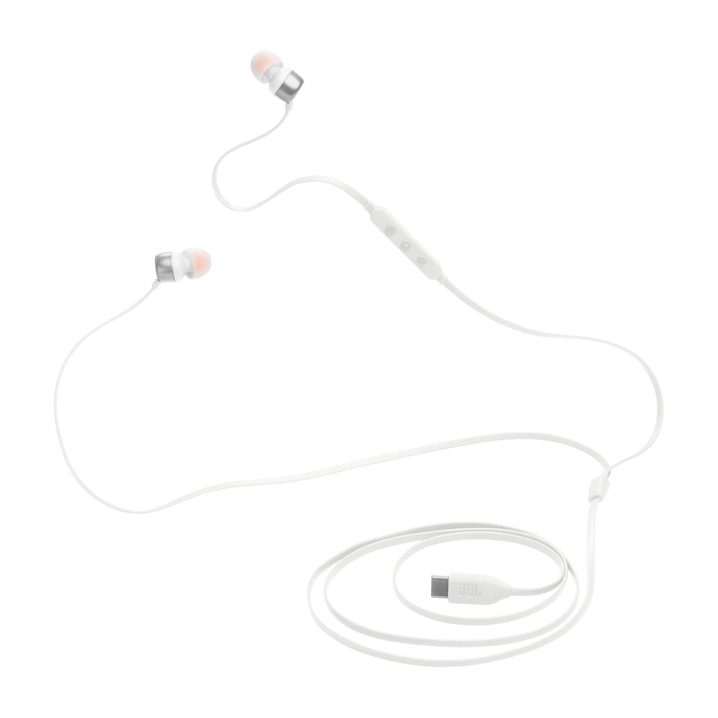 JBL Tune 310 C Headphones - Wired in-ear headphones with JBL Pure Bass Sound, microphone and USB-C port - White - JBLT310CWHT