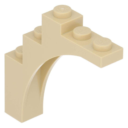 LEGO 10 x Brick, Arch 1 x 5 x 4 - Continuous Arch Beige - XIEWANJUER-4845