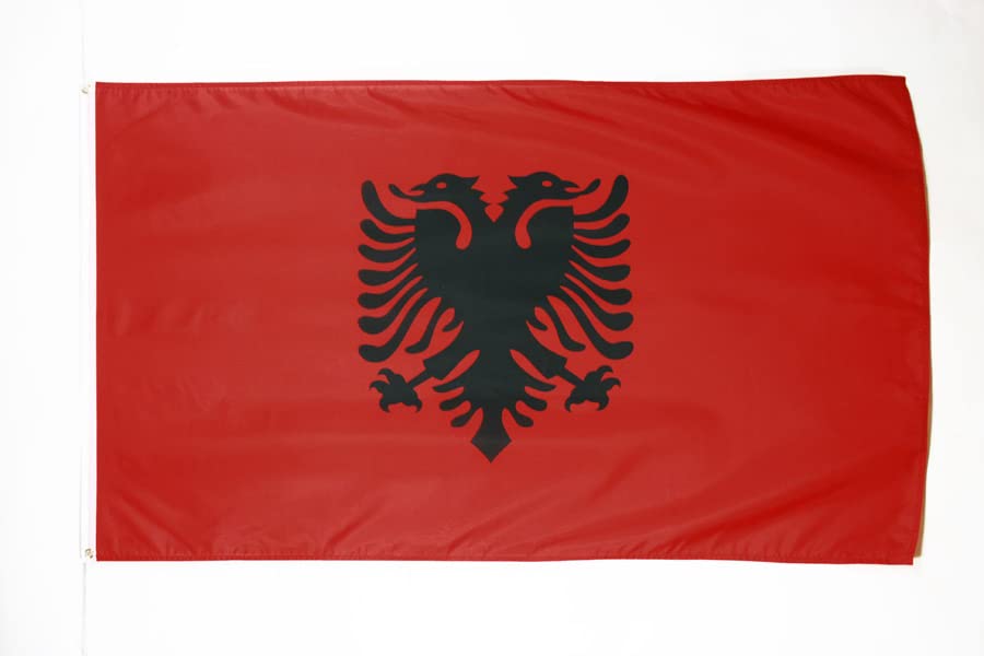 FLAG ALBANIA 250x150cm - ALBANIA FLAG 150 x 250 cm - flags AZ FLAG - 3701036346397