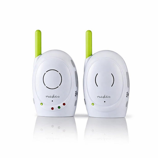 Nedis Audio-Baby-Monitor – Babyfoane fără fir cu funcție de intercomunicare și rază de 300 m – Set de 2 – Verde/Alb - BAMO110AUWT