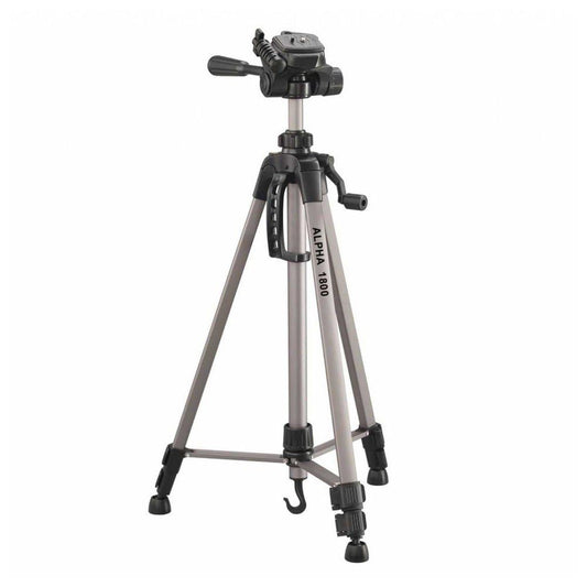 CULLMANN - 52118 - Alpha 1800 tripod mobile with smartphone holder - extension height 140 cm - pack size 56 cm - with 3-way head - max. load capacity 2 kg - weight 900 g - silver