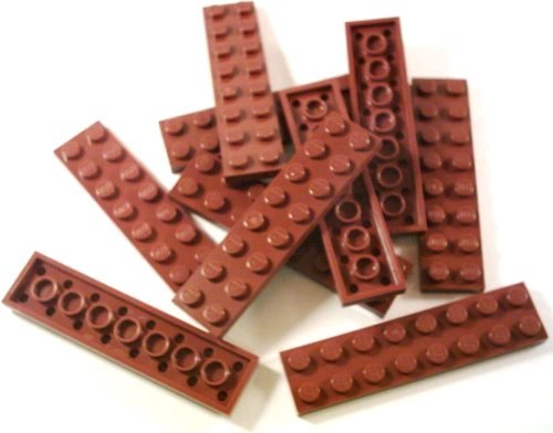 LEGO CITY 10 pieces “plate 2x8 studs” in new brown.