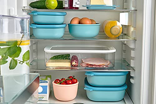 Mepal multi-bowl Cirqula Round 4-piece set - microwave dishes - suitable as a storage box, refrigerator, freezer and microwave dishes - 350, 750, 1250, 2250 ml - Nordic black - 106232041100