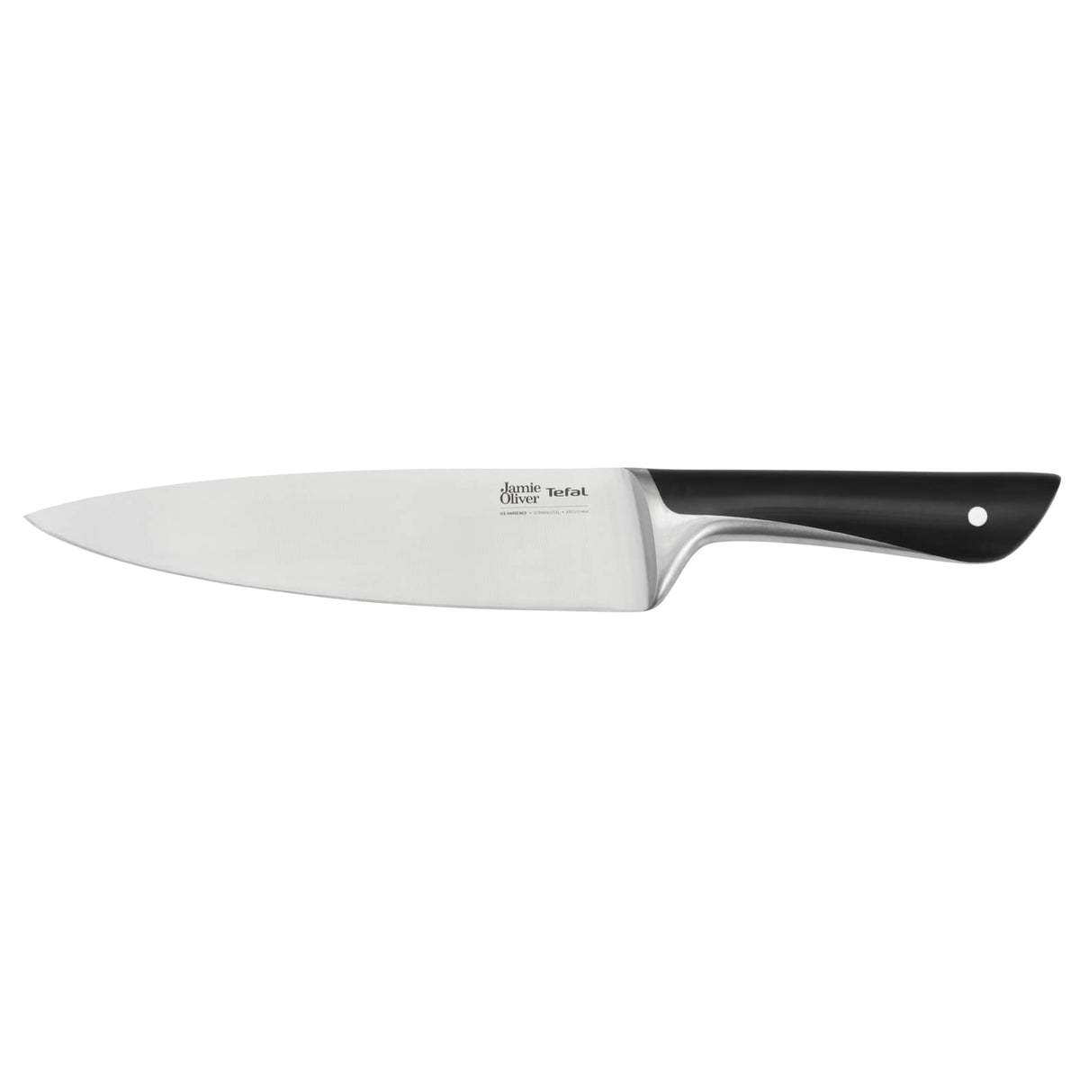Tefal Jamie Oliver Chef Knife 20 cm, high cutting performance, distinctive design, durable and long-lasting blades, stainless steel, black, K2670155