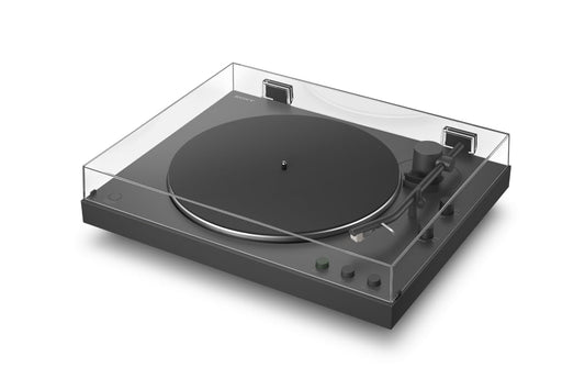 Sony PS-LX3BT player de vinil fără fir Bluetooth, cu redare complet automată, Hi-Res Audio, acționare prin curea, preamplificator phono integrat, 2 viteze și capac de protecție împotriva prafului – Negru