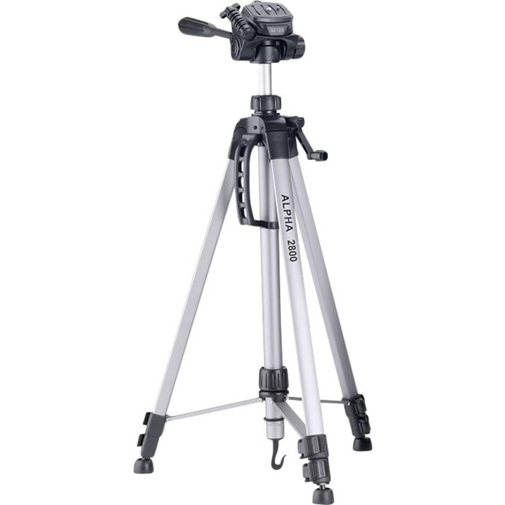CULLMANN - 52128 - Alpha 2800 Tripod - Extension height 184.5 cm - Packed size 70 cm - with 3-way head - max. load capacity 2.5 kg - Weight 1334 g - Silver