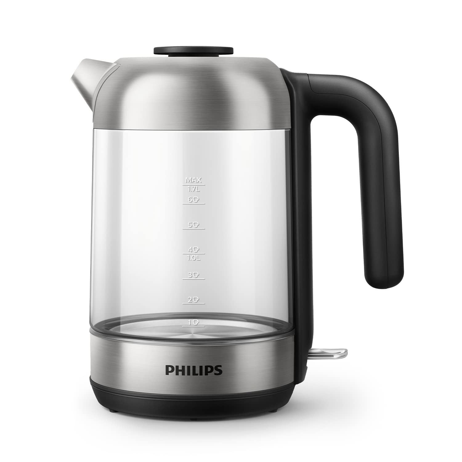 Philips 5000 Series Kettle - 1.7L, Blue Sensor Light, 360° Base, Micro Strainer Filter, Flat Heating Element, Removable Lid, Fast Boiling, Energy Saving, Safe Design (HD9339/80)