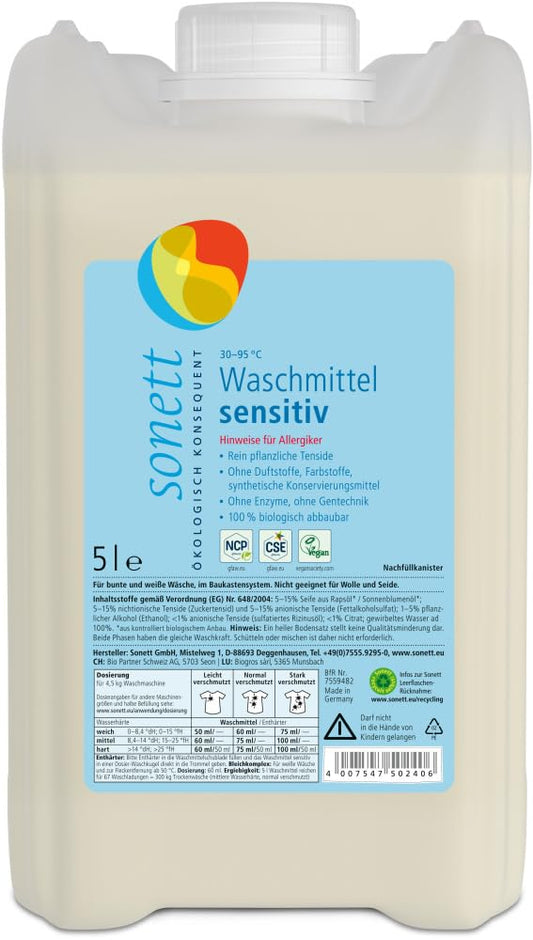 Sonett Sensitive Detergent, 5 Liters - DE5024