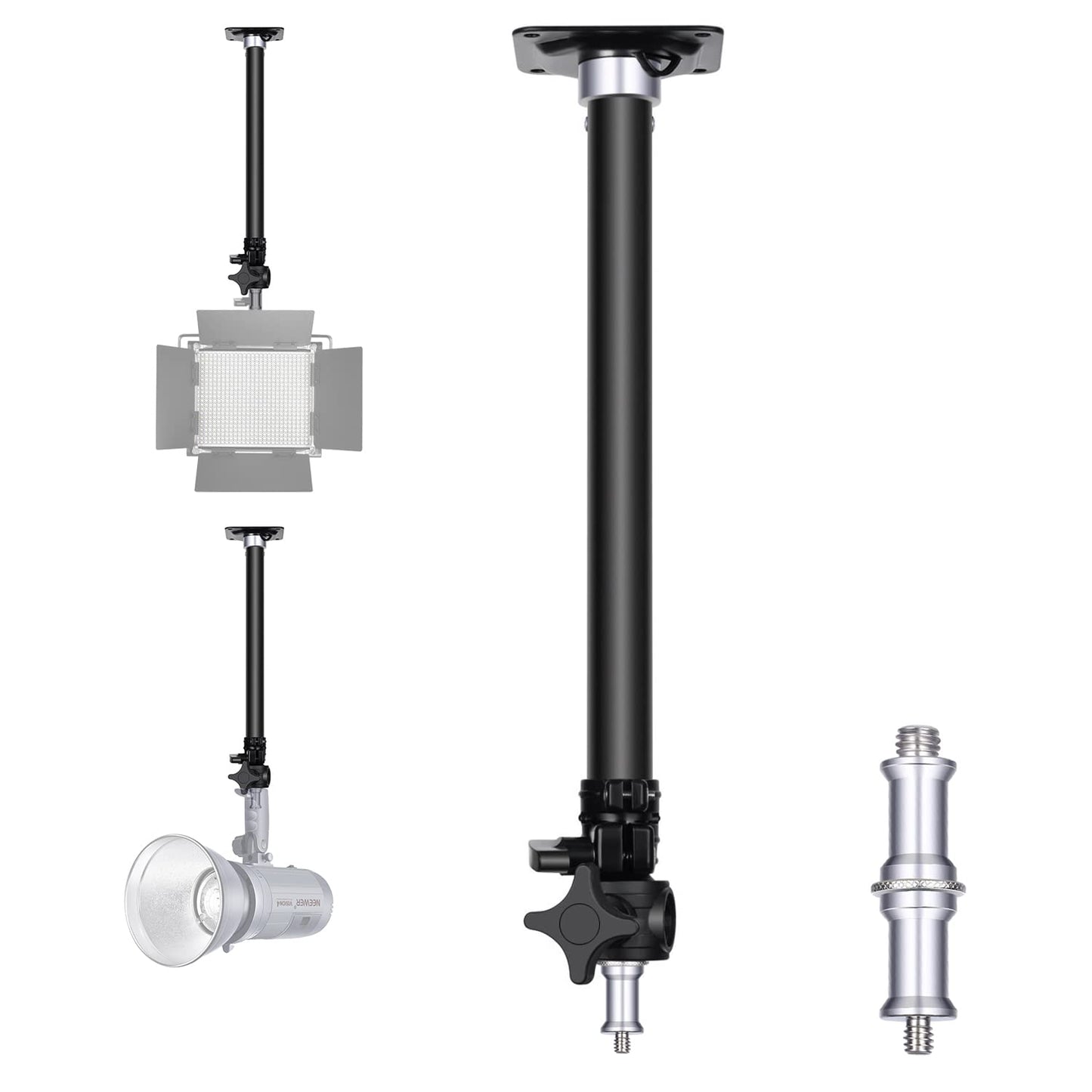 Neewer Boom Arm Wall Mount 38-60cm Adjustable Length with 1/4" to 3/8" Universal Adapter for Photo Studio Video Monolight Photography - 10089715