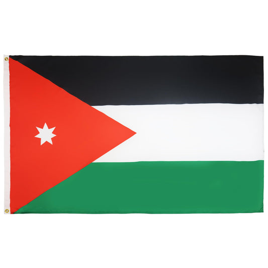 AZ FLAG - Jordan Flag - 250x150 cm - Jordanian Large Flag 100% Polyester with Brass Eyelets - 300g - K_107