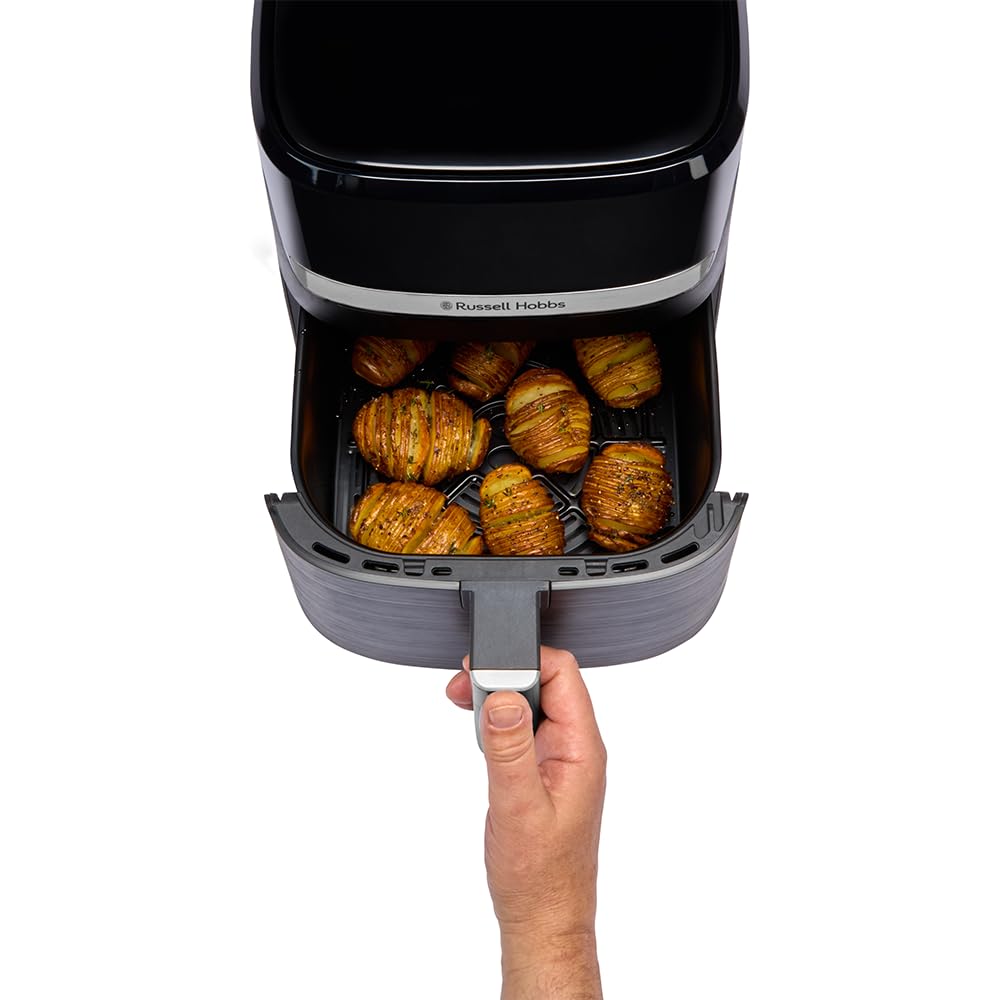 Russell Hobbs hot air fryer XL 5.5 l Rapid AirFryer (compact housing, very quiet) SatisFry (9 programs, dishwasher safe, deep fryer without oil, touch screen, grilling, baking) 27621-56