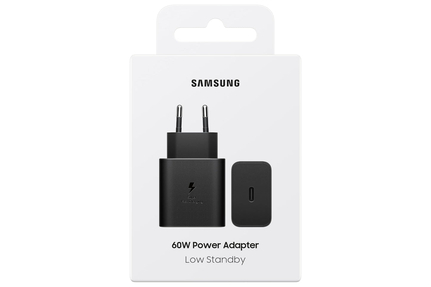 Samsung fast charging adapter EP-T6010N, USB-C charger with 60W fast charging, compatible with devices from other manufacturers, black