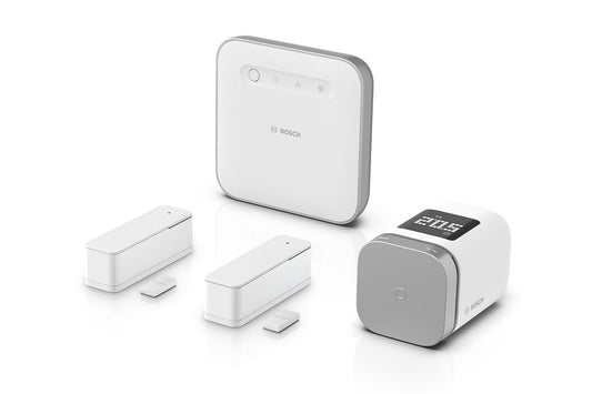 Bosch Smart Home Starter-Paket Raumklima II, control eficient al climatului interior și încălzire eficientă din punct de vedere energetic, compatibil cu Apple Homekit, Amazon Alexa și Google Assistant - 8750002655