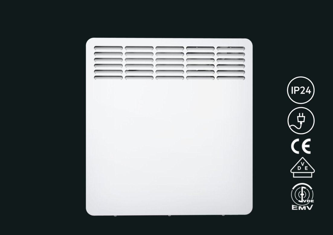 AEG Haustechnik Wall Convector WKL 1005 for approximately 10 m², heating power 1000 W, temperature range 5-30 °C, wall-mounted, LC display, weekly timer, metal, Ecodesign 2018, 236533 White