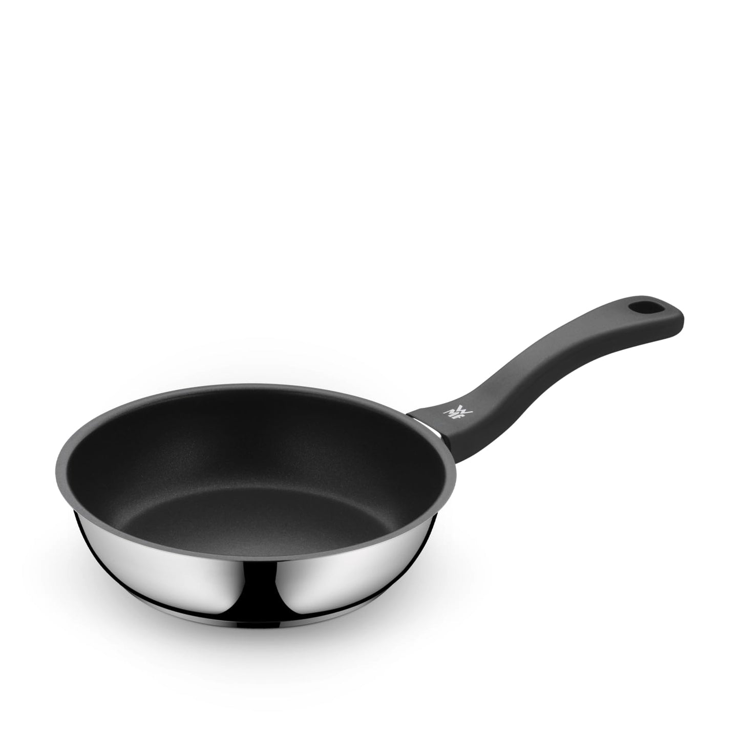 WMF Devil frying pan 20 cm induction, stainless steel pan with non-stick coating, suitable for all types of stoves, oven safe up to 70 degrees, plastic handle - 733606299
