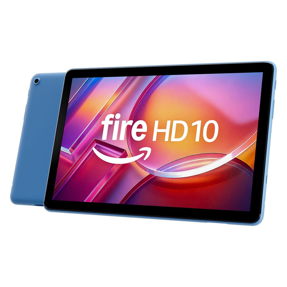 Fire HD 10-Tablet 2023 (Cea mai recentă generație), optimizat pentru relaxare, display Full HD strălucitor de 10,1 inch, procesor Octa-Core, 3 GB RAM, autonomie de până la 13 ore, 32 GB, albastru, cu reclame - TG425K