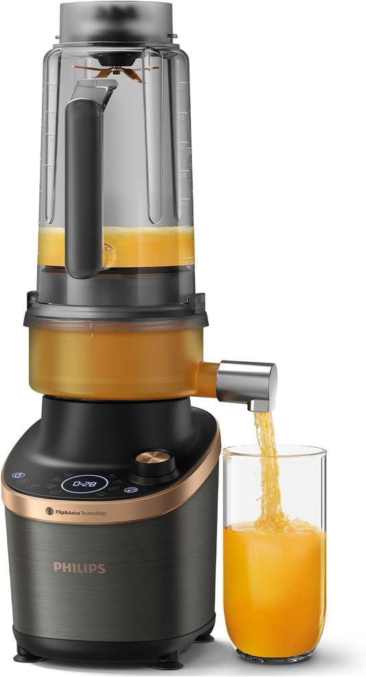 Blender de înaltă performanță Philips Flip&Juice seria 7000 cu modul pentru storcător, tehnologie Flip&Juice, tehnologie ProBlend Ultra, aplicația HomeID, 8 programe de selecție rapidă, funcție de curățare rapidă (HR3770/10)