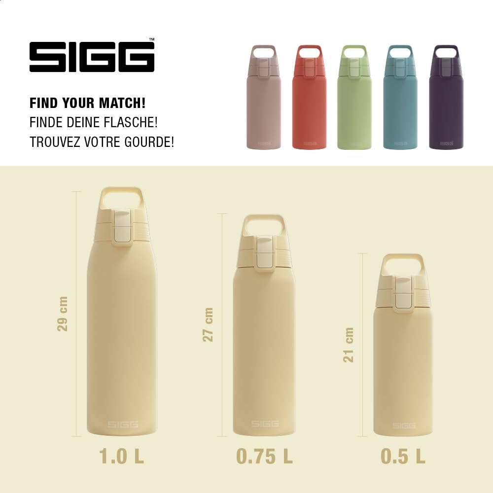 SIGG - Insulated drinking bottle - Thermos bottle Shield Therm One Opti Yellow carbonated drinks - Leak-proof - Dishwasher safe - BPA-free - 90% recycled stainless steel - Light yellow - 0.5L - 6022.30