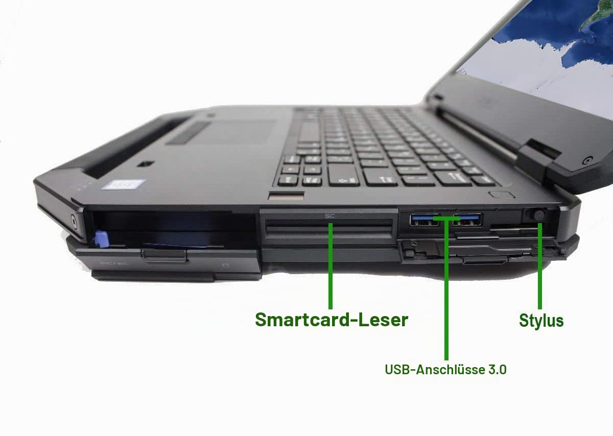 DELL Latitude 5414 Rugged Business Laptop, 14 inches (1366x768), Intel Core i5-6300U, 16 GB RAM, 256 GB SSD, QWERTY keyboard, Windows 11 Pro (Refurbished)