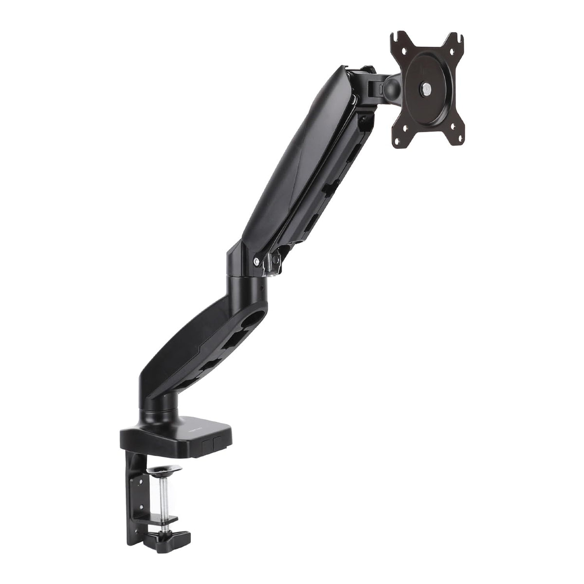 Amazon Basics Gas Spring Monitor Arm for Desk Mounting, Adjustable Tension, for 15–27 inch (38.1cm–68.6cm) Monitors, supports 2.0kg–7.0kg, VESA 75x75/100x100, Black - DS-MADSBE