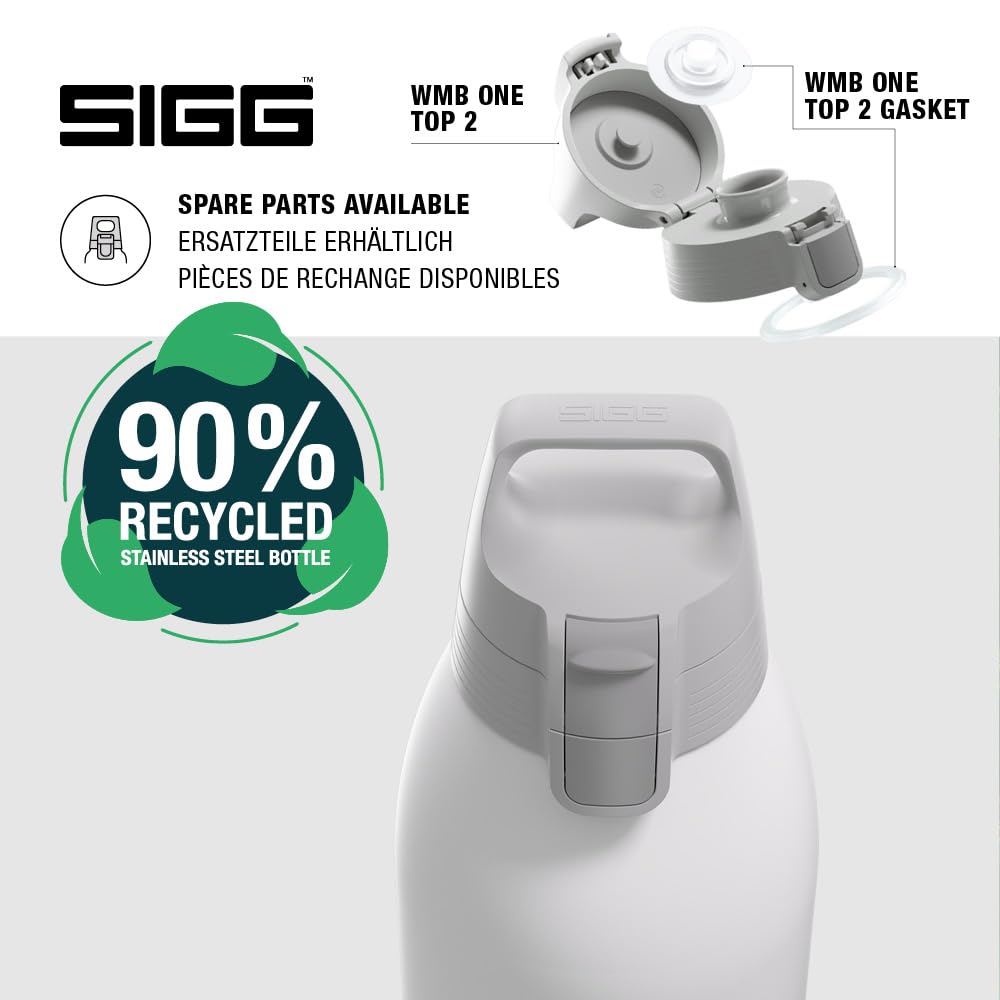 SIGG - Insulated drinking bottle - Thermos bottle Shield Therm One White - carbonated drinks - leak-proof - dishwasher safe - BPA-free - 90% recycled stainless steel - white - 1.5L - 6167.90