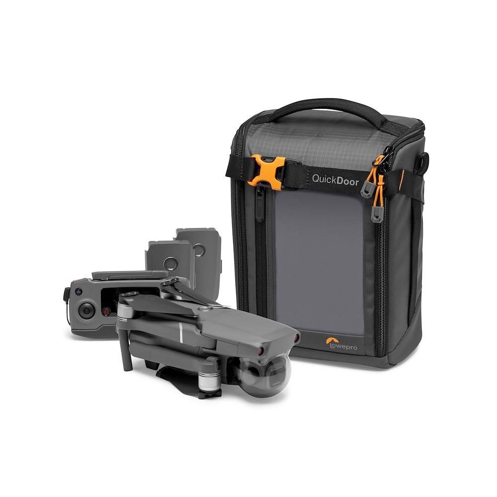 Lowepro GearUp Creator Box Large II, Case for Mirrorless and DSLR Cameras, Camera Bag with QuickDoor Access, Made from Recycled Material, Orange Padded Interior Compartments, Gray - LP37348-GRL