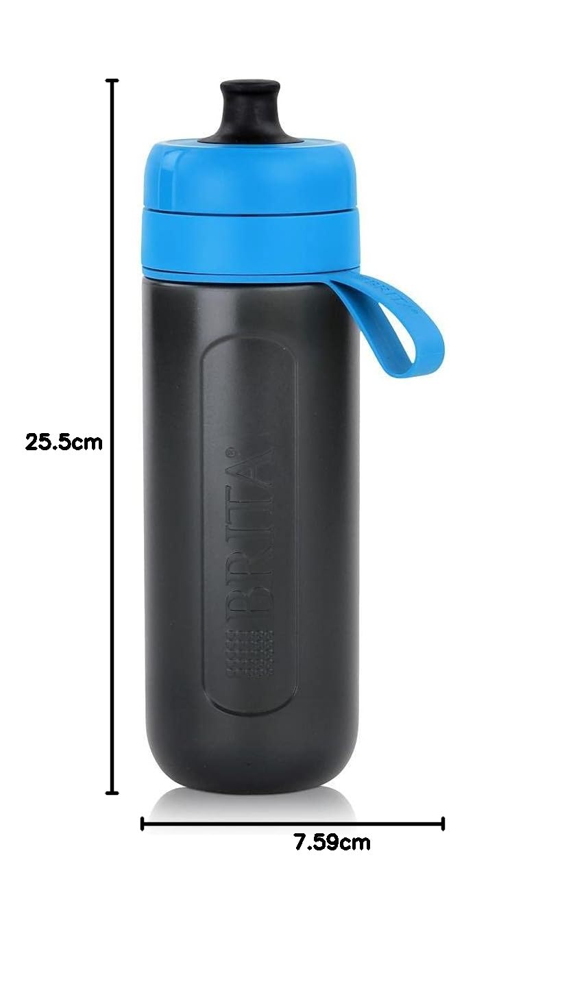 BRITA Sticlă de filtrare a apei albastră (600ml) / Sticlă de băut practică cu filtru de apă pentru deplasare din plastic fără BPA / Filtrează în timpul băutului / Potrivită pentru mașina de spălat vase - S1200